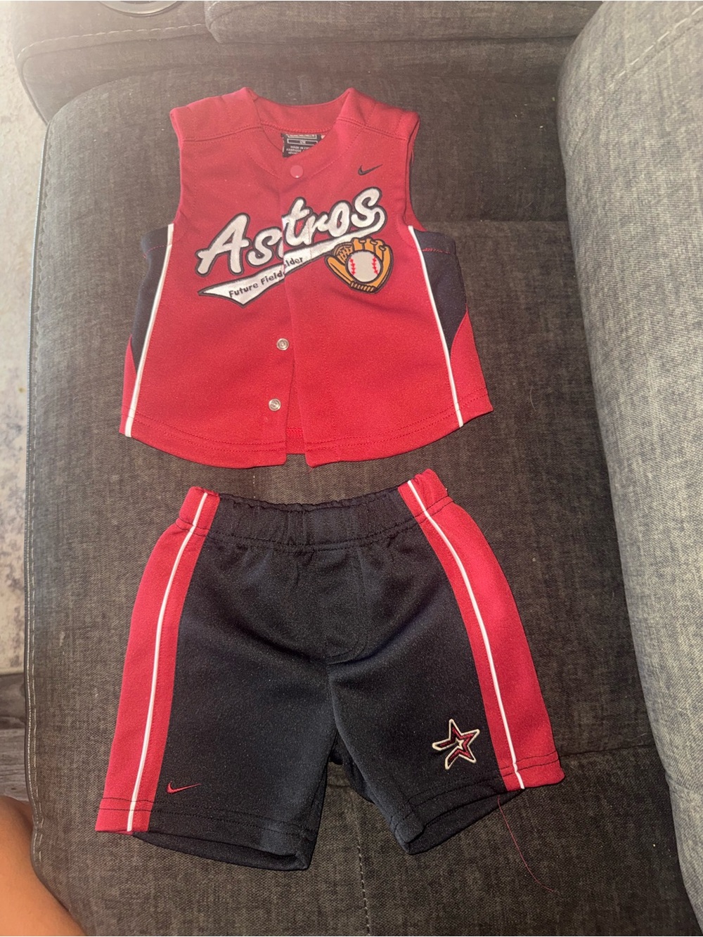 Nike Roger Clemens Astros Button-Front Tank and Shorts Set - Kids